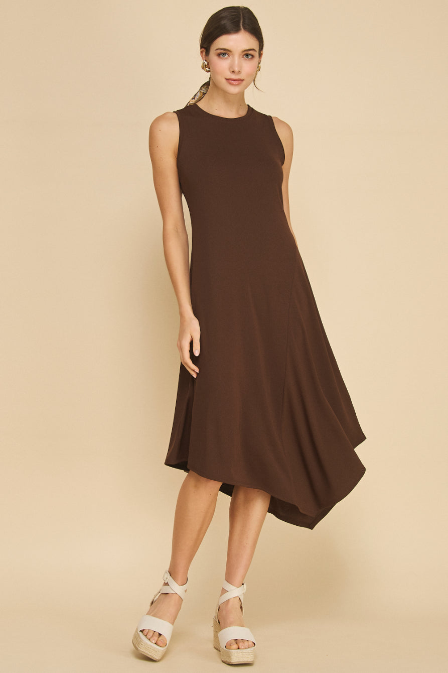 Solene Asymmetrical Rib Dress