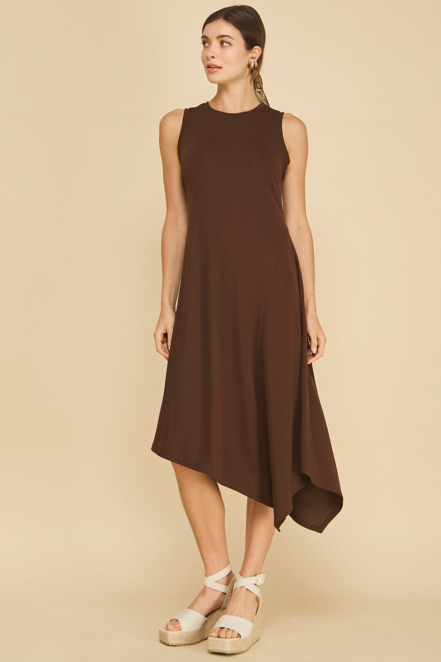 Solene Asymmetrical Rib Dress