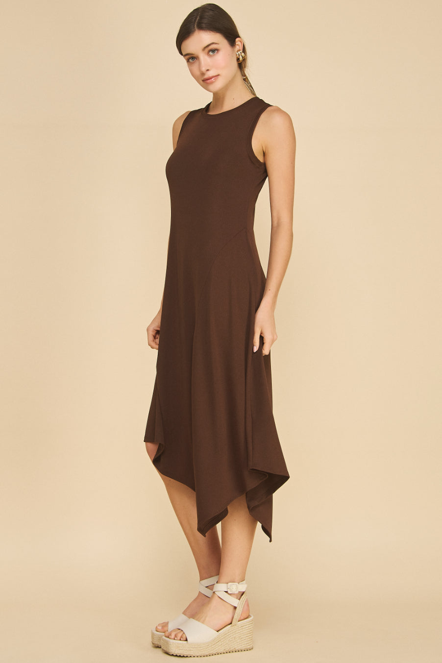 Solene Asymmetrical Rib Dress
