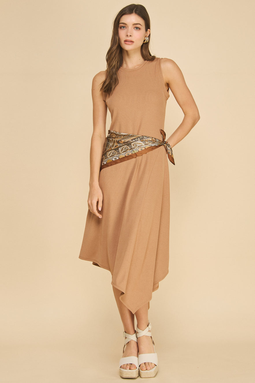 Solene Asymmetrical Rib Dress