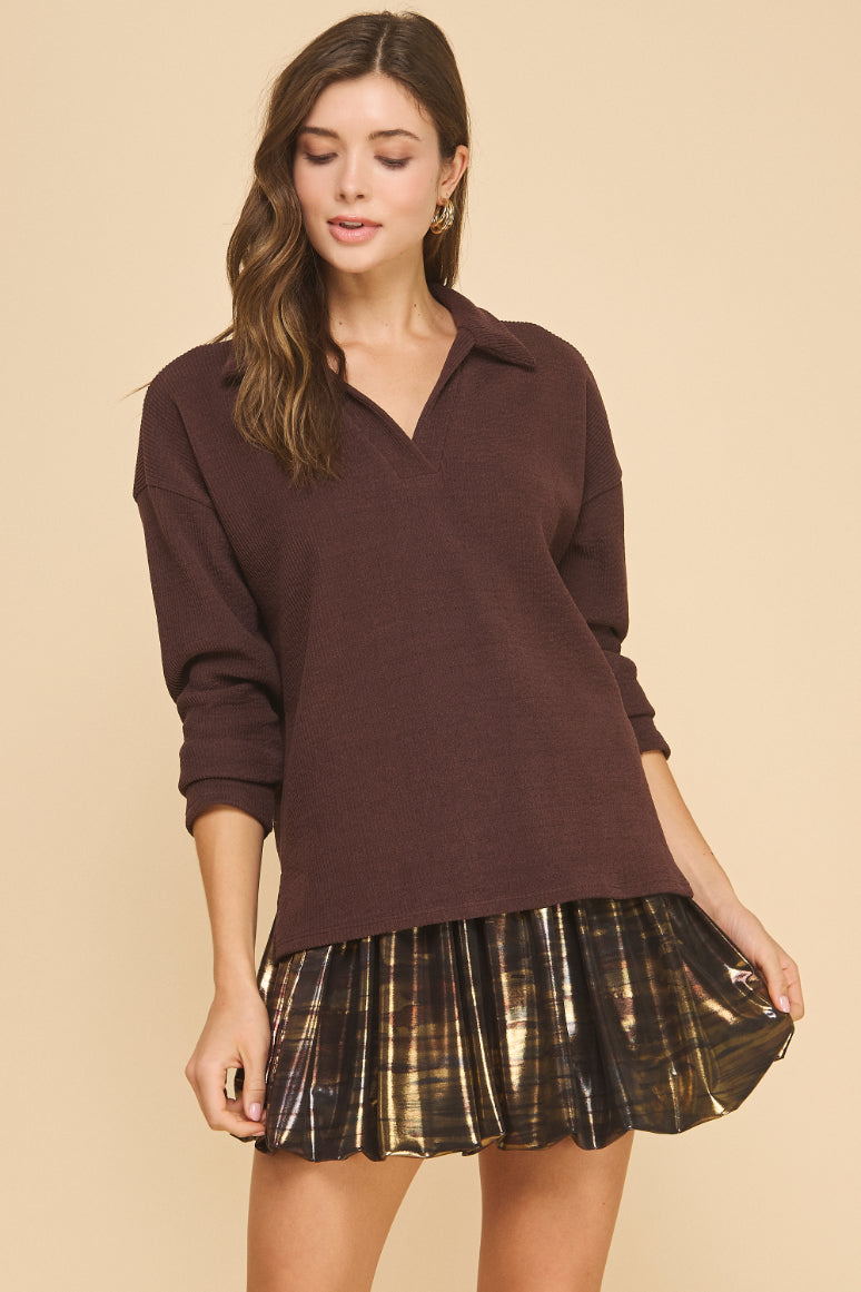 Rib Polo Sweater