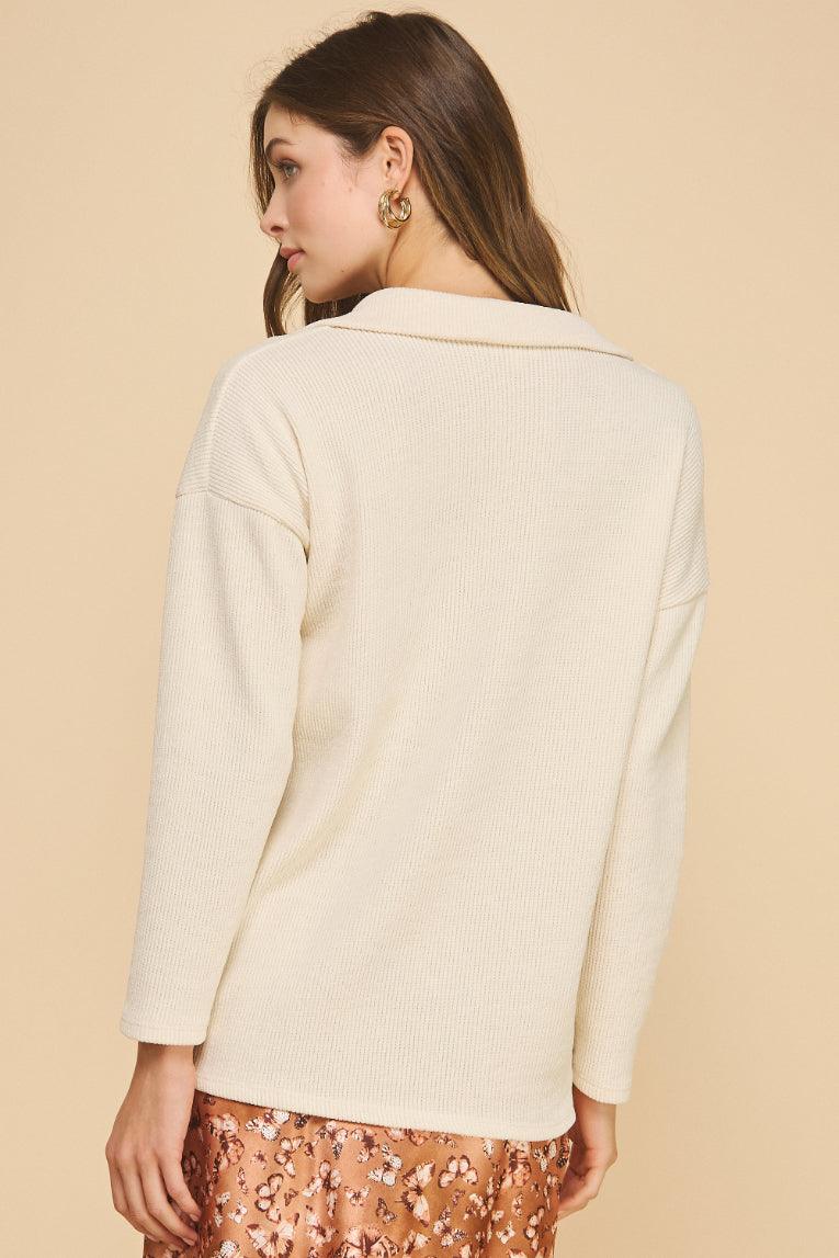 Rib Polo Sweater