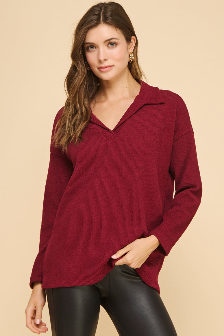 Rib Polo Sweater