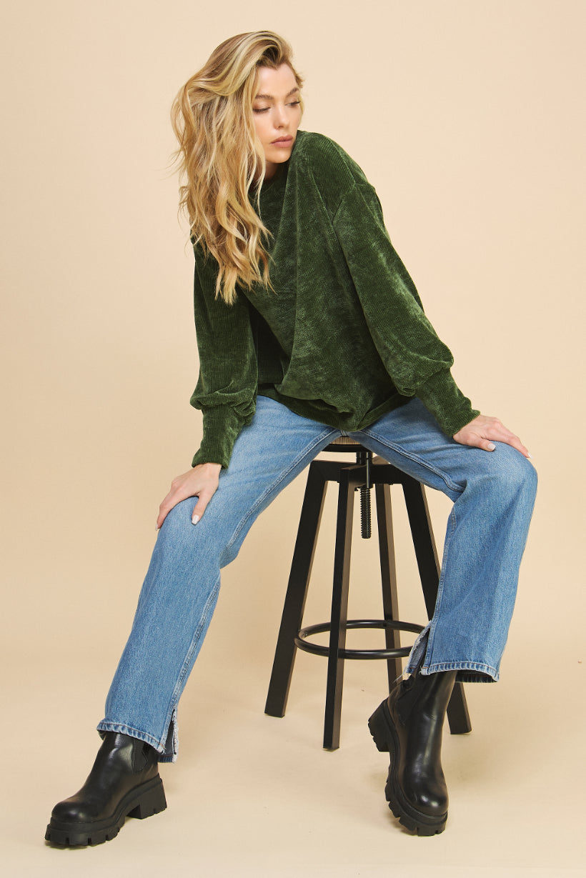 Chenille Crewneck Sweater