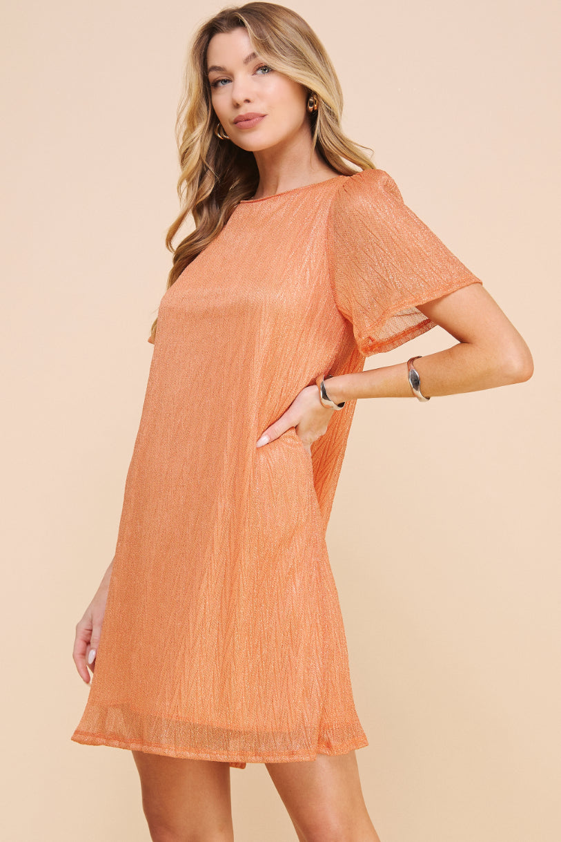 Pleated Knit Ombré Dress