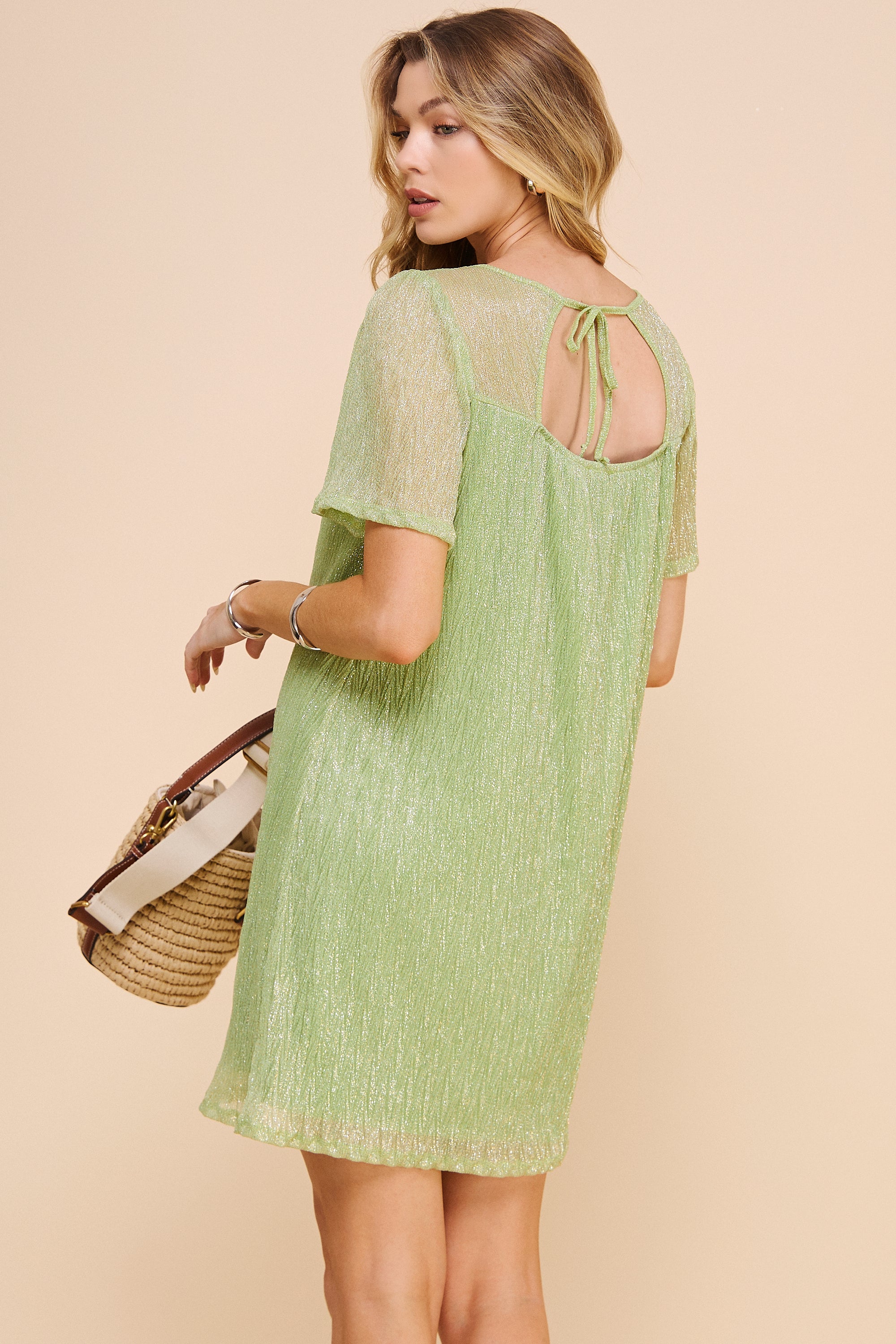 Pleated Knit Ombré Dress