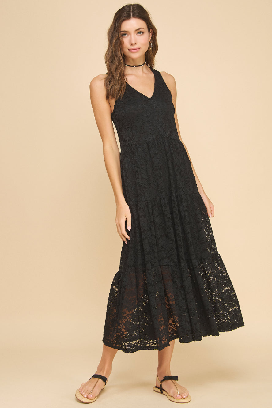 blue dress for baby girl Boho Lace Blue Open Back Maxi Dress| ShopSkaira – SKAIRA main image 1