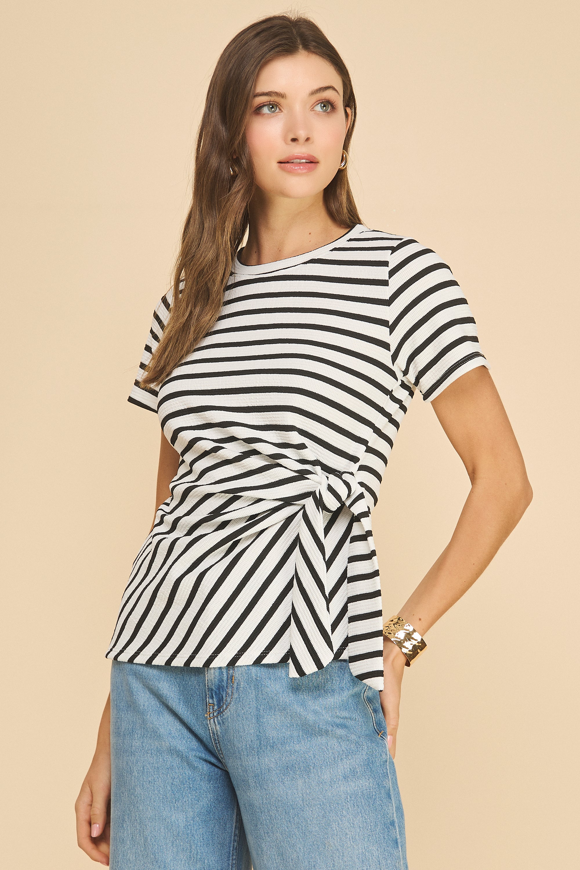 Areum Knot Top Striped