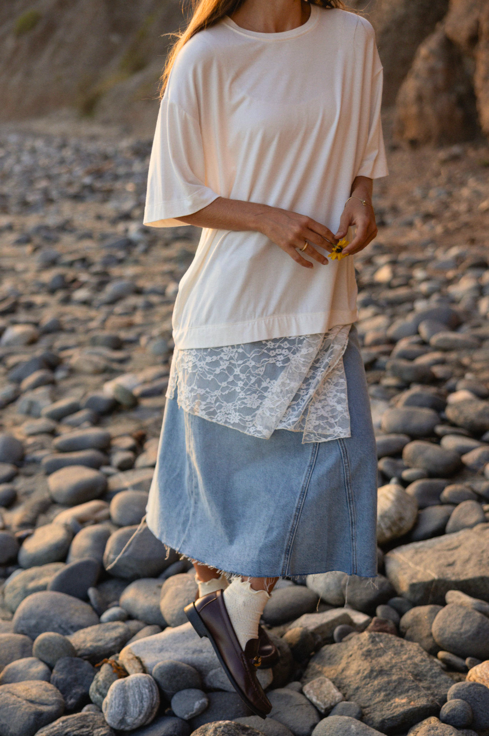 Liora T-shirt with Lace detail