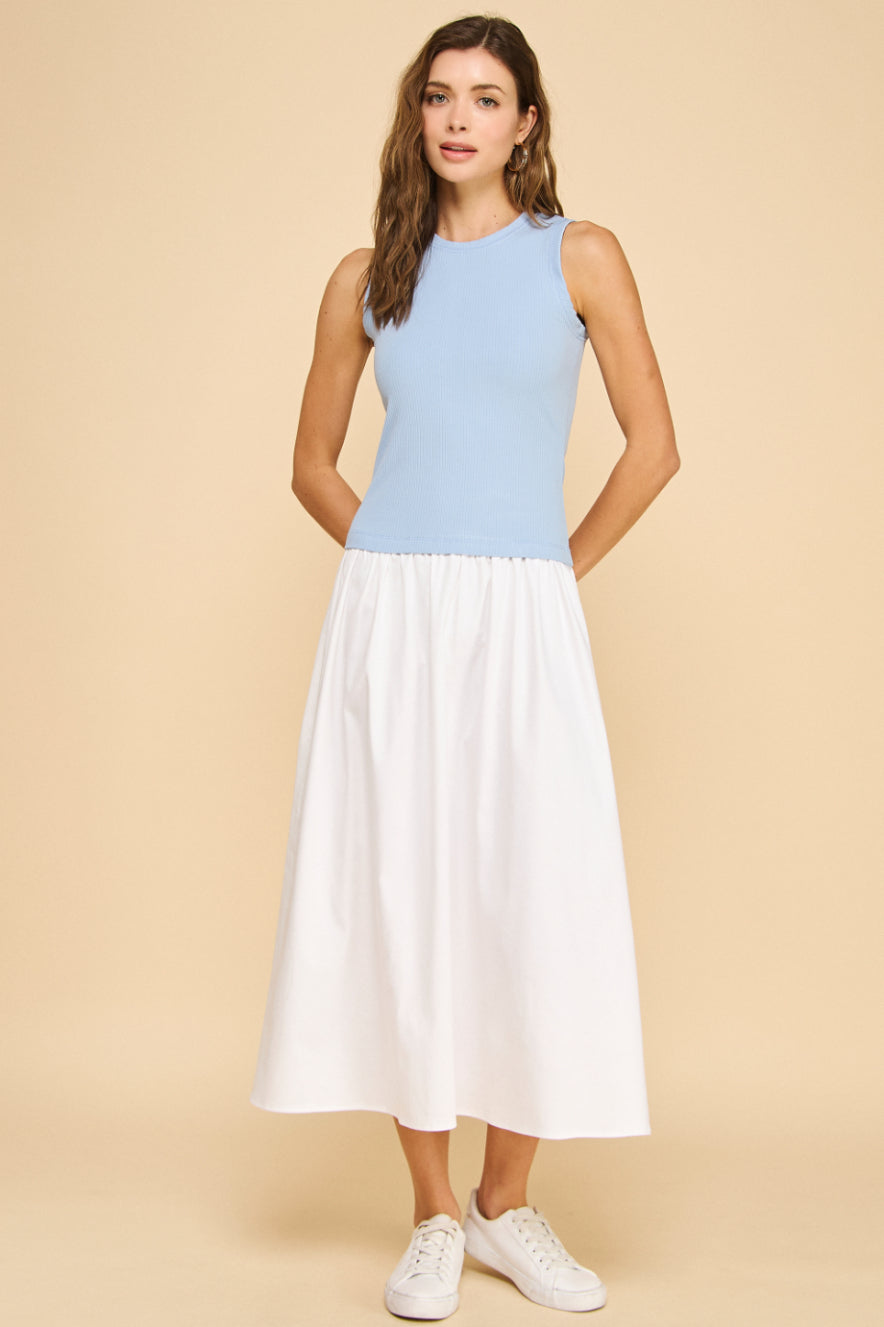 Drop-Waist Midi Dress