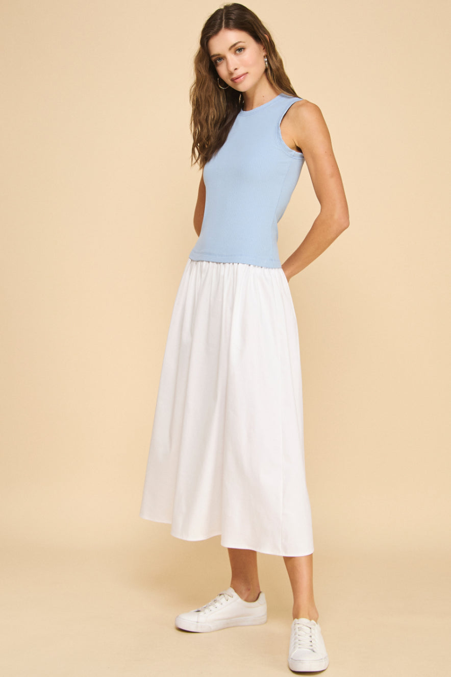 Drop-Waist Midi Dress