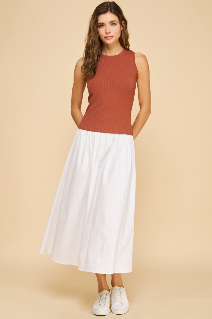 Drop-Waist Midi Dress