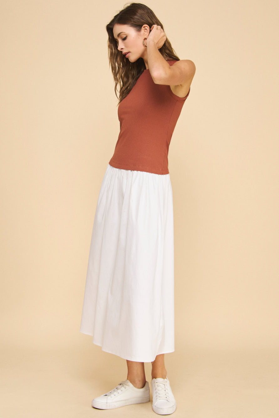 Drop-Waist Midi Dress