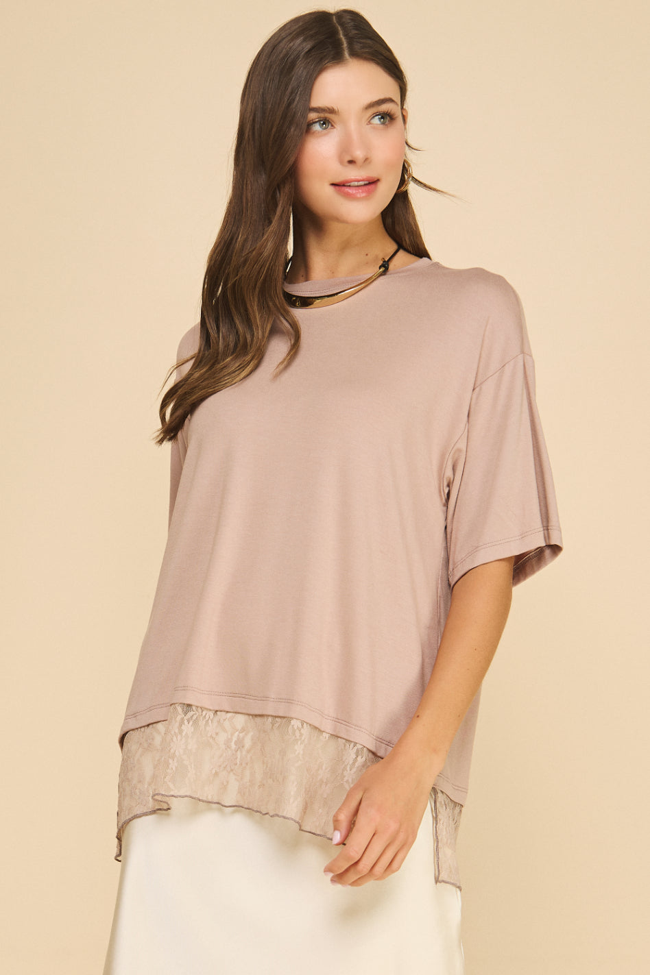 Aurielle T-shirt with Lace detail