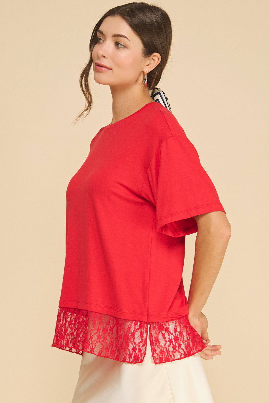 Aurielle T-shirt with Lace detail