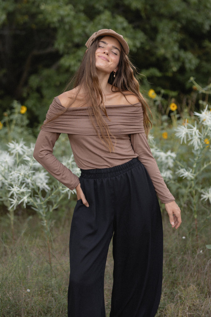 Off The Shoulder Long Sleeves Top