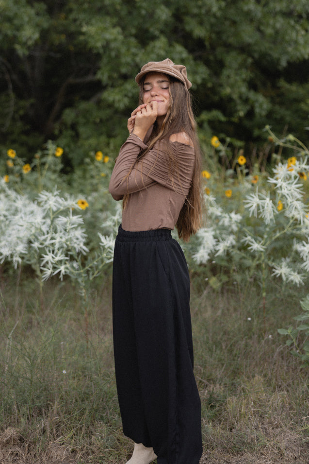 Off The Shoulder Long Sleeves Top