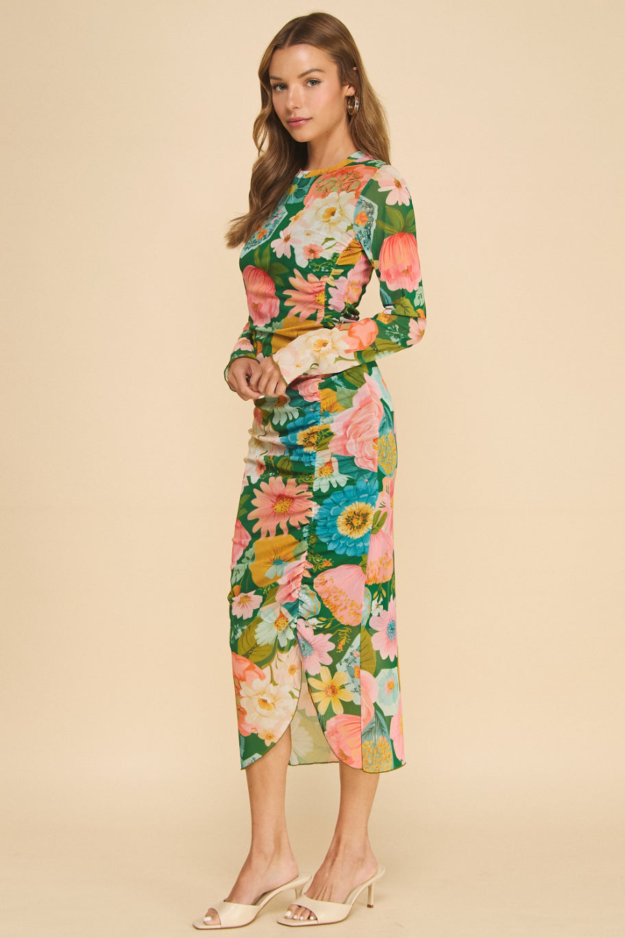 Printed Mesh Dress