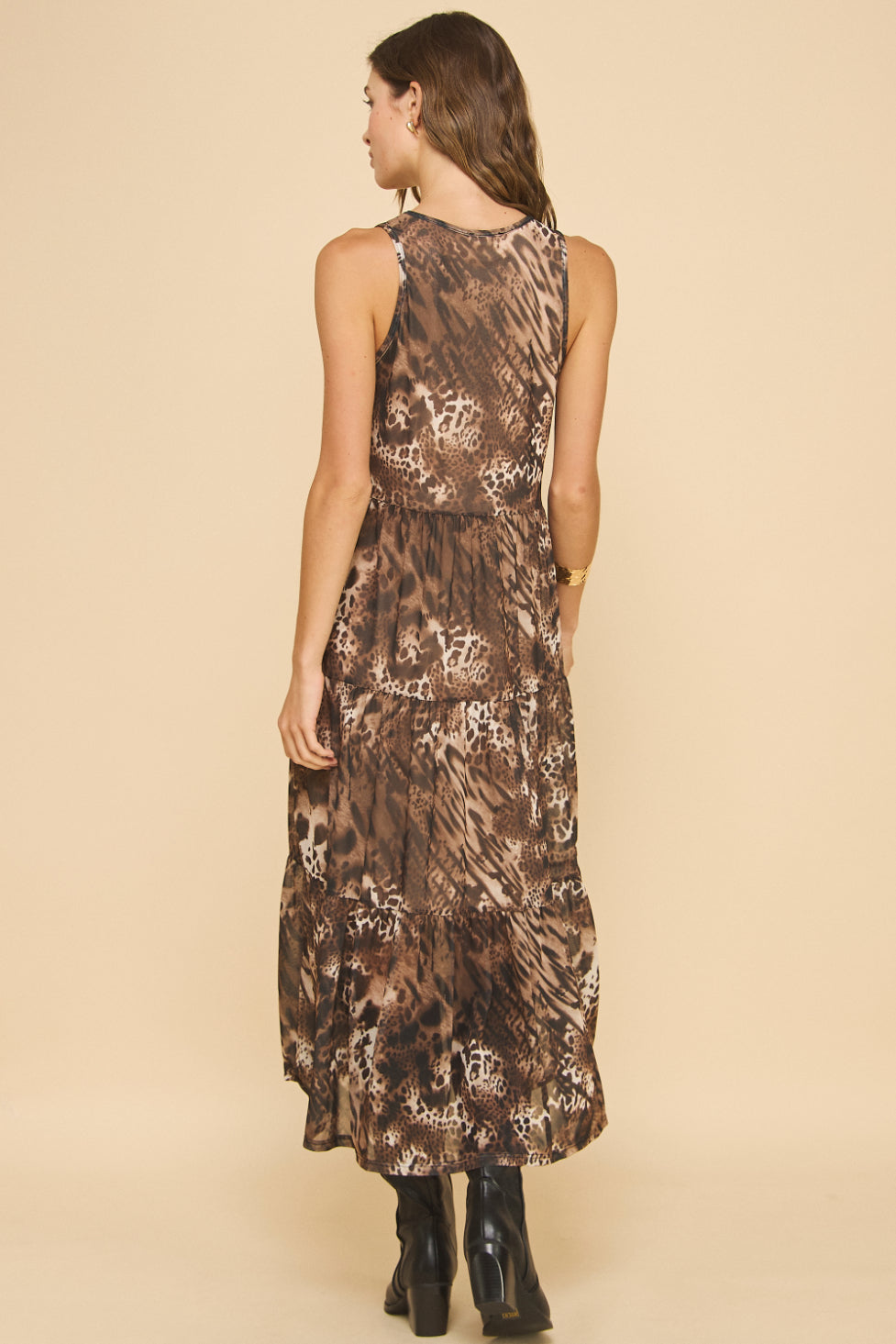 Marina Mesh Print Dress