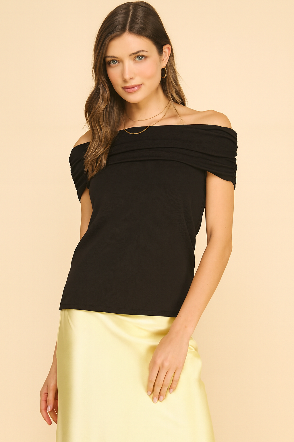 Off the shoulder Rib Top