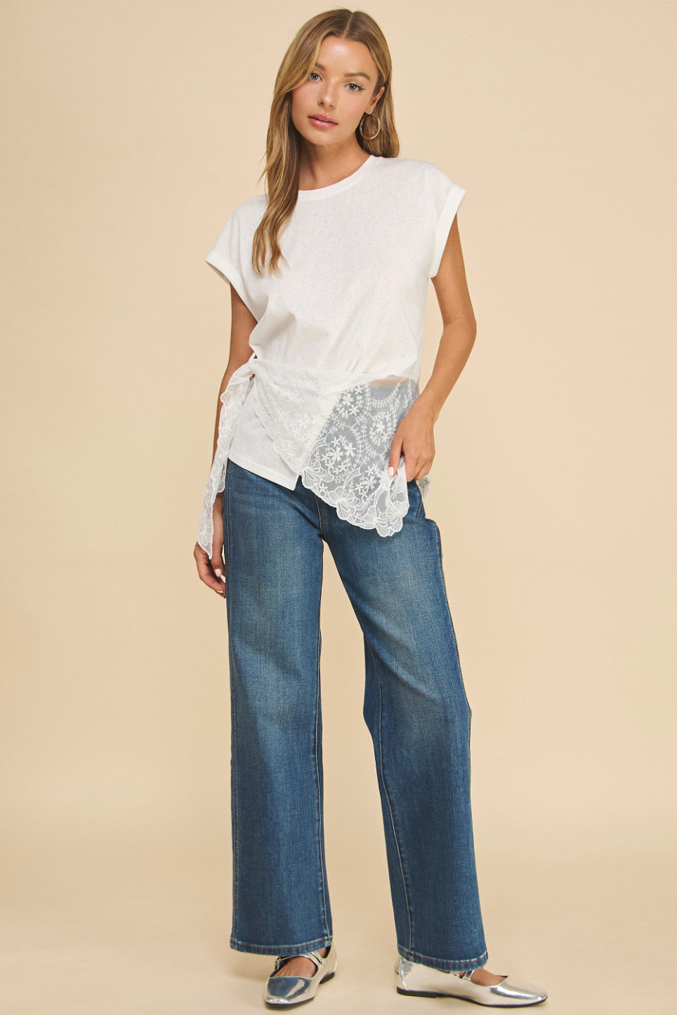 Gioia Lace Hem Tee