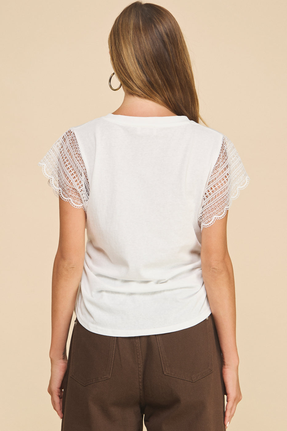 Reve Lace Flutter Sleeve Tee