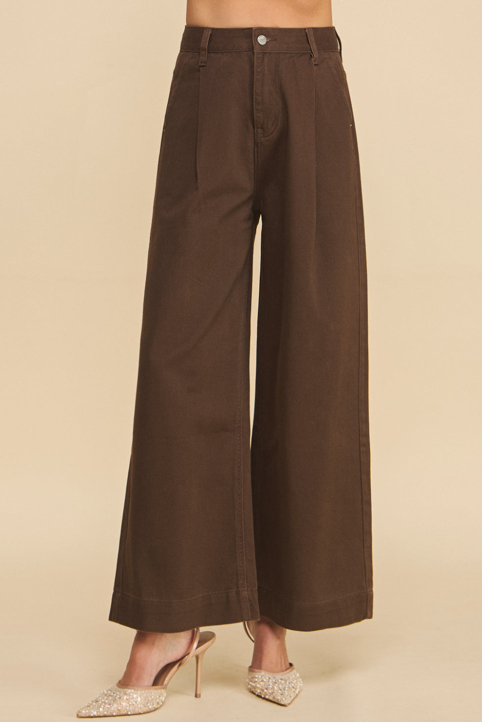 Ivy Wide Leg Twill Pants