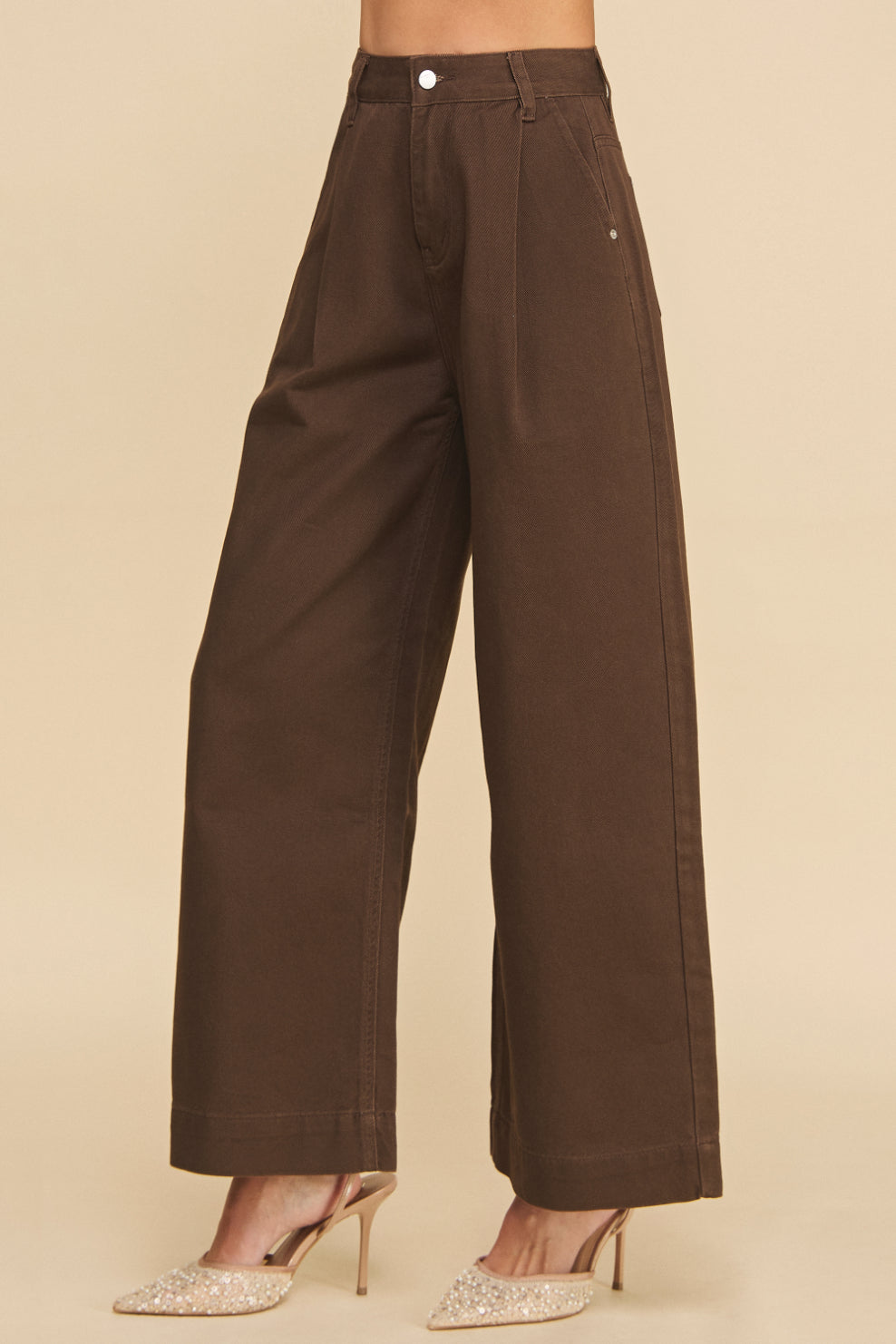 Ivy Wide Leg Twill Pants