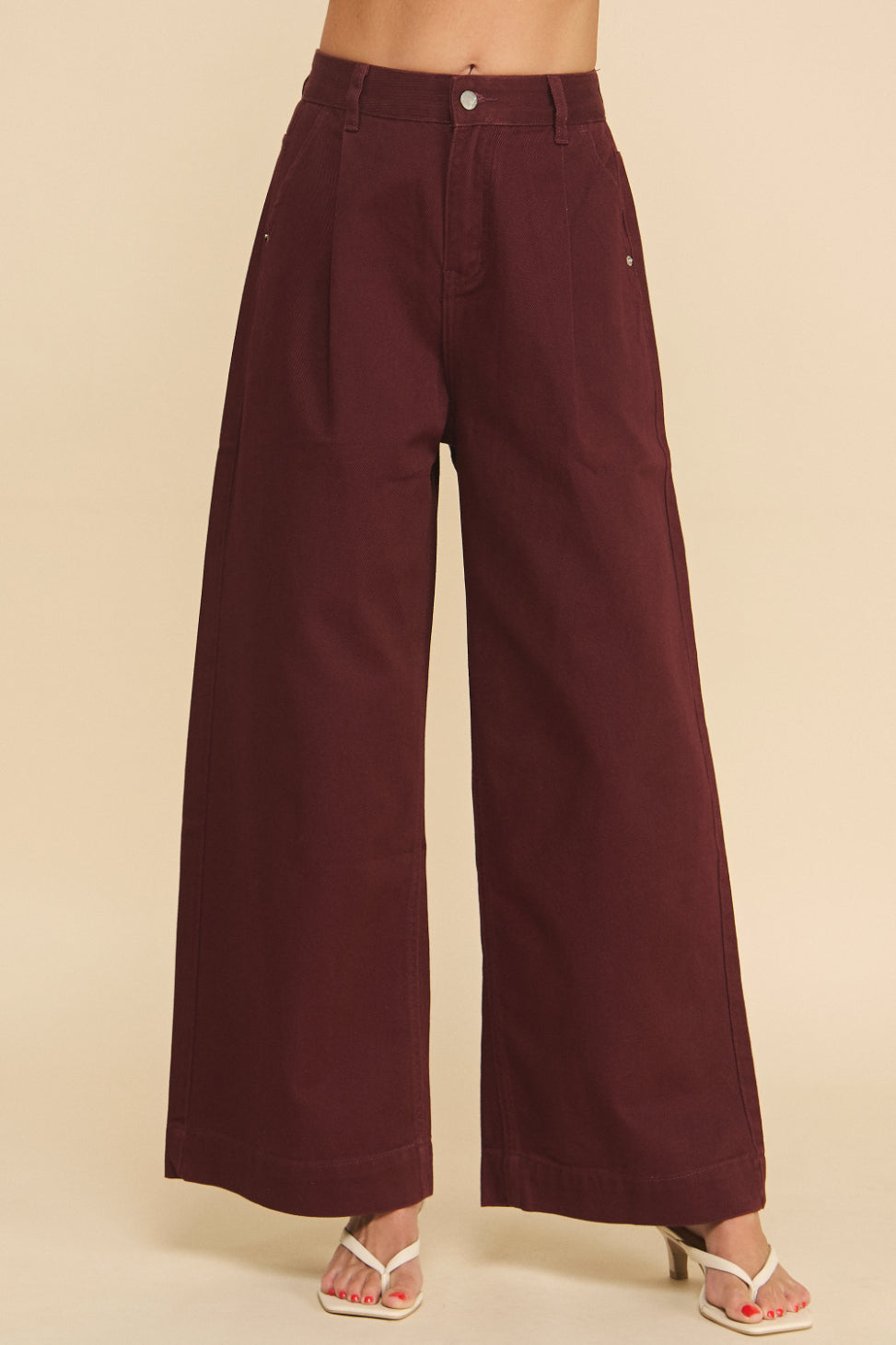 Ivy Wide Leg Twill Pants