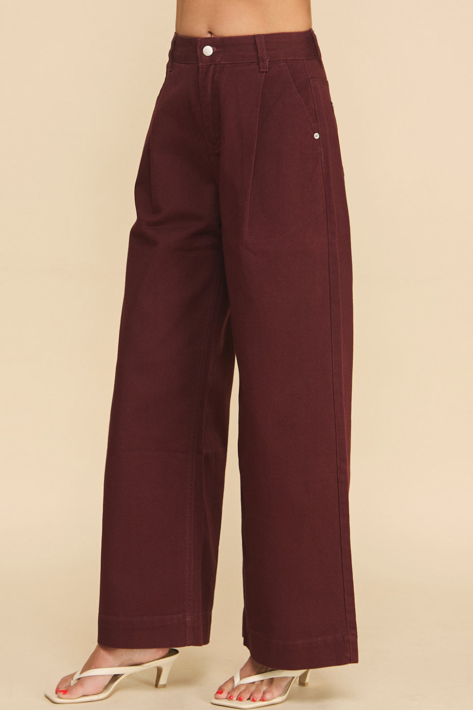 Ivy Wide Leg Twill Pants