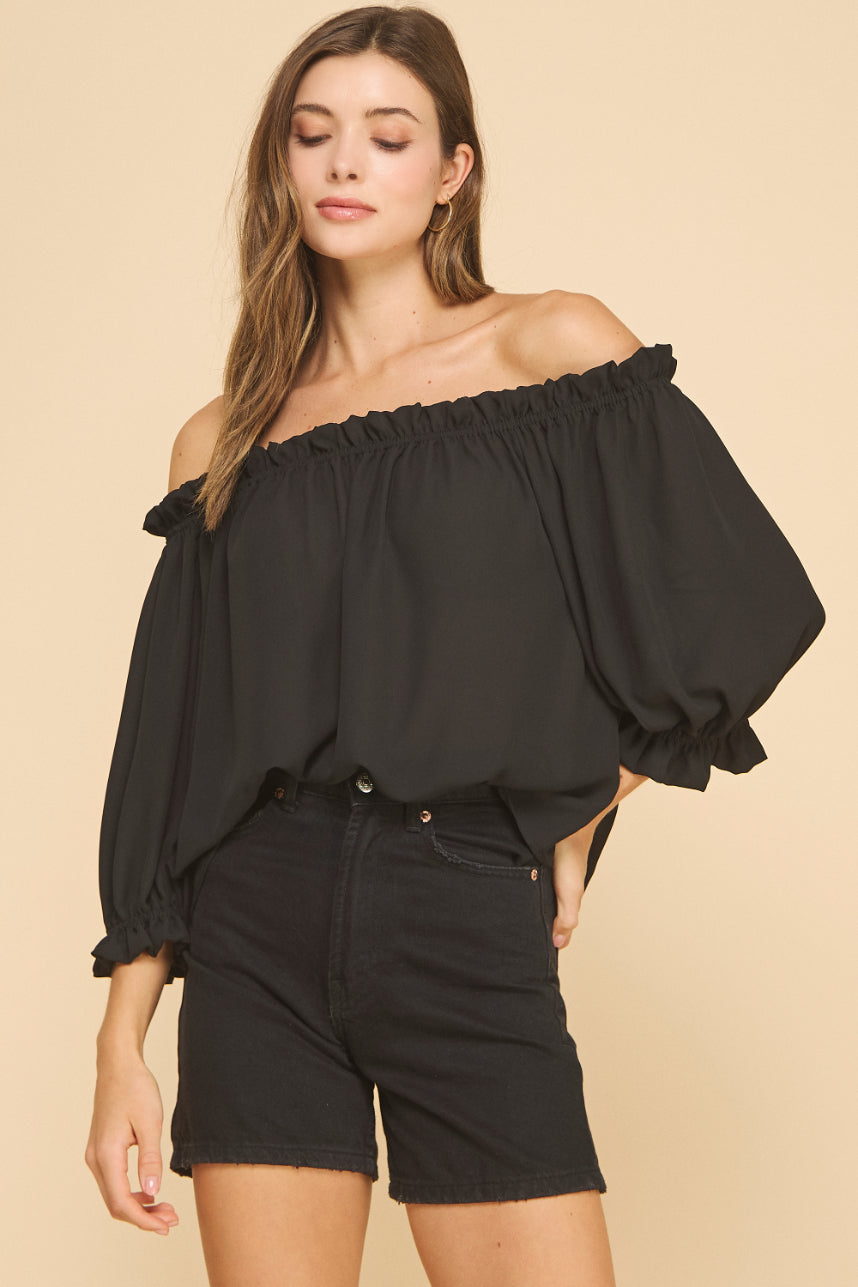 Off the shoulder Chiffon Top