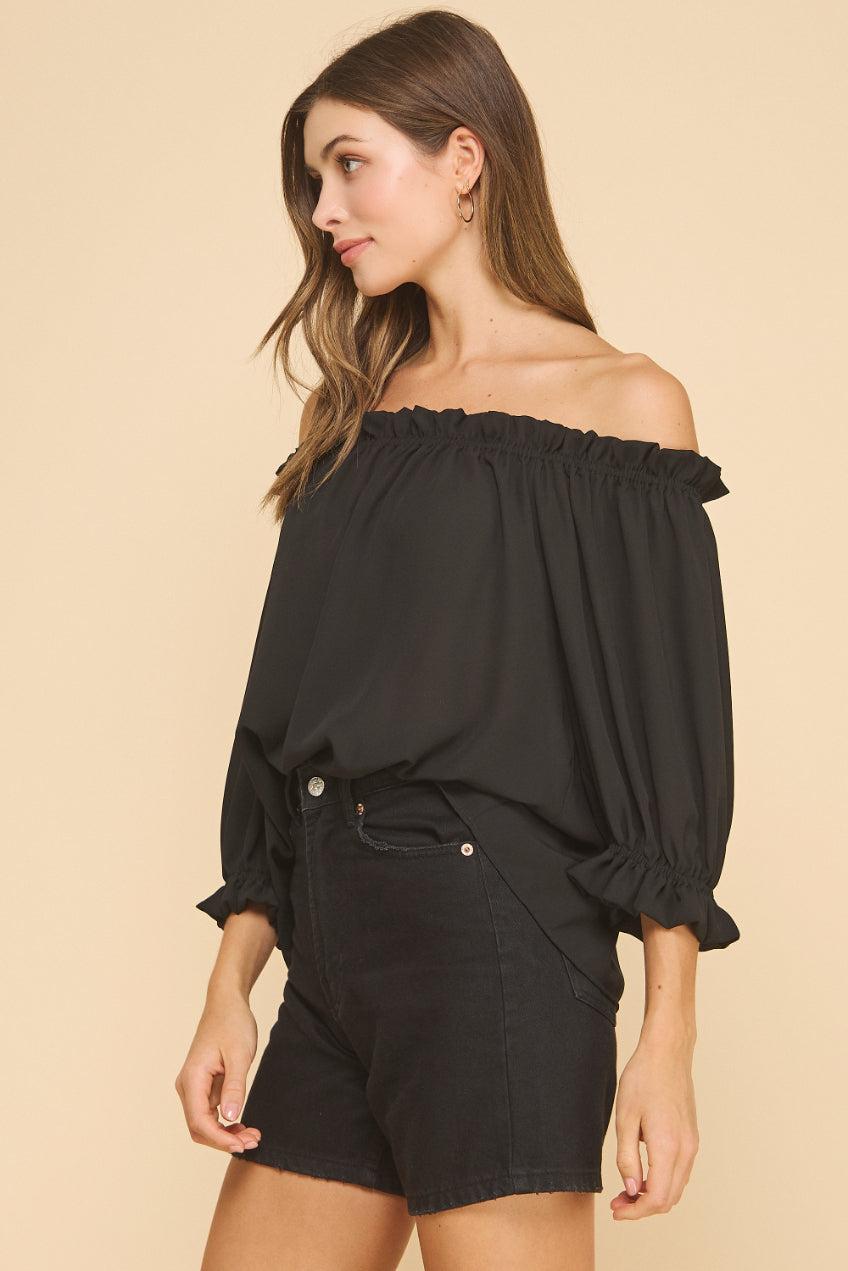 Off the shoulder Chiffon Top