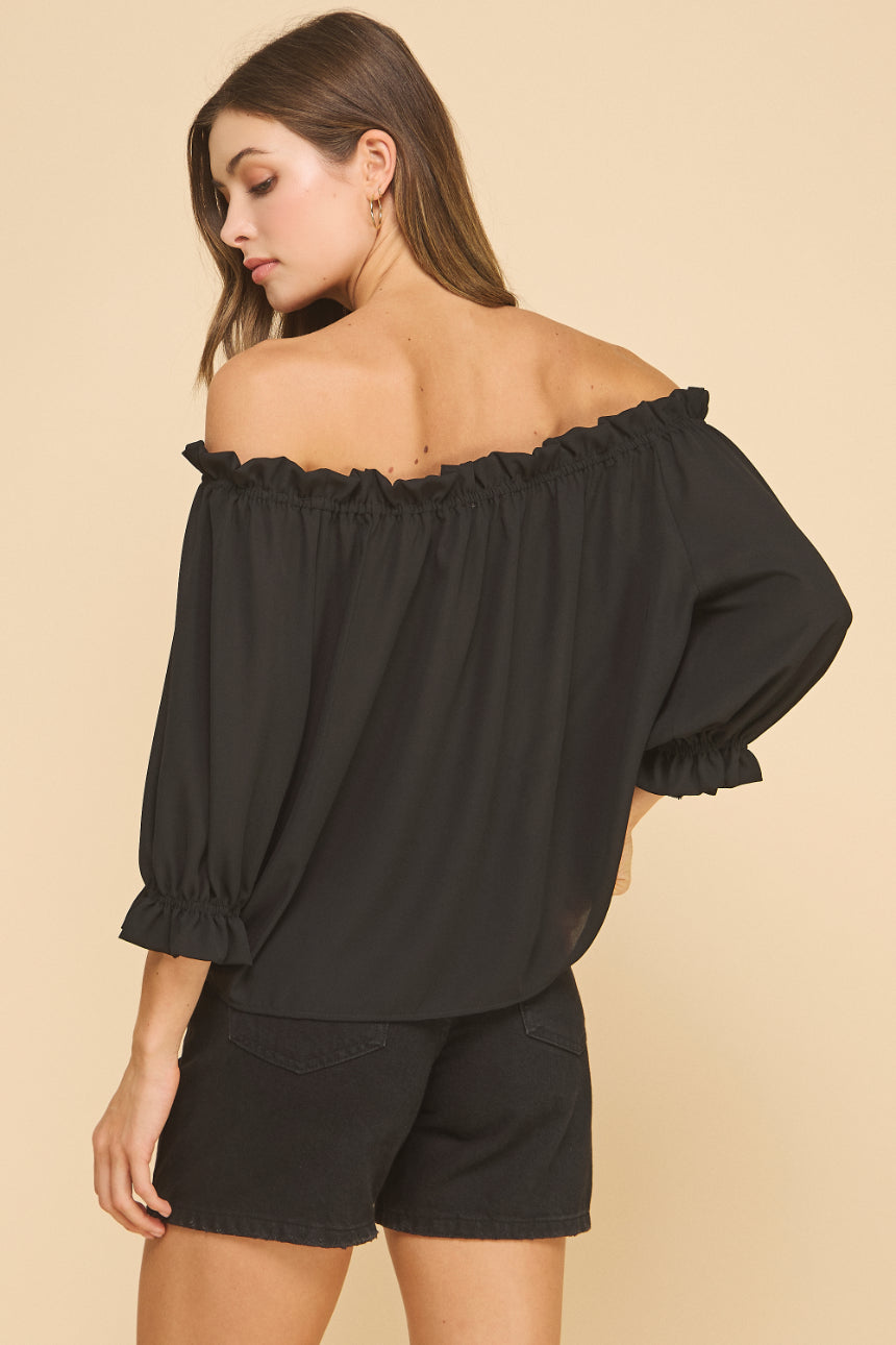Off the shoulder Chiffon Top