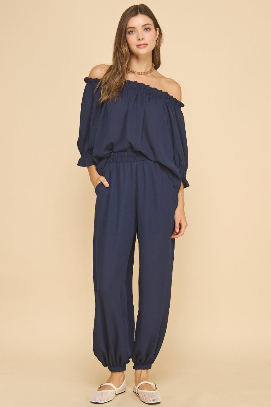 Off the shoulder Chiffon Top