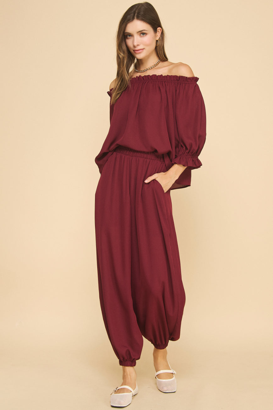 Off the shoulder Chiffon Top