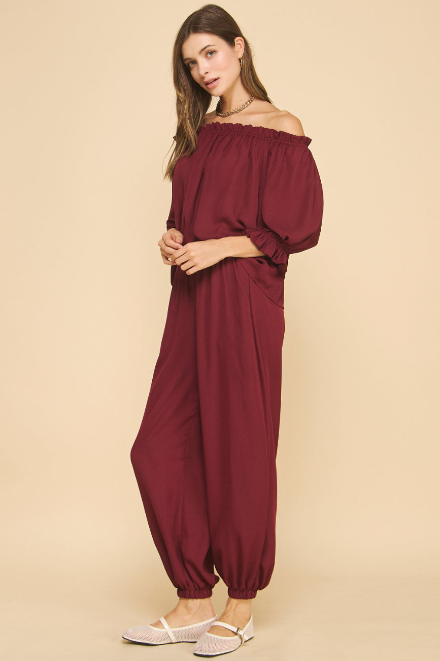 Off the shoulder Chiffon Top