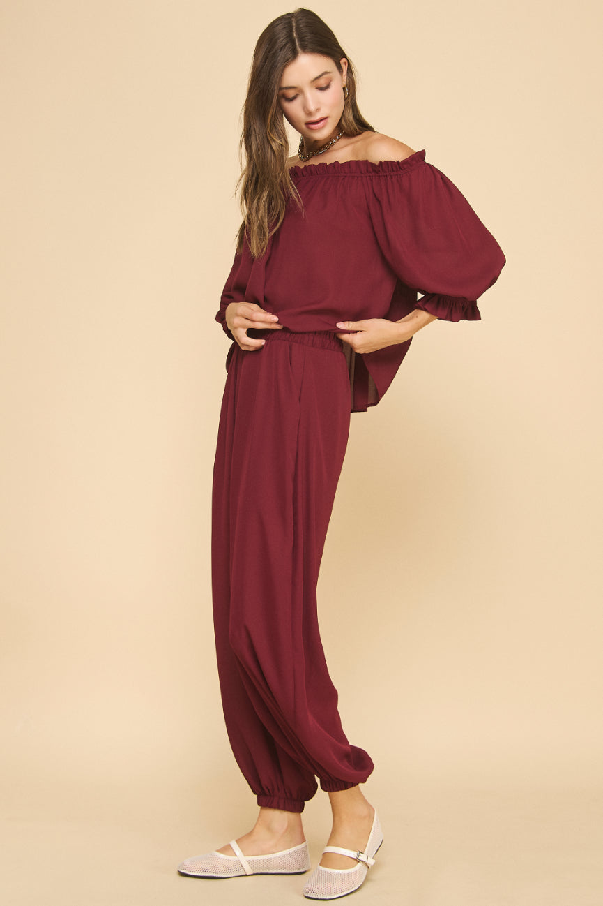 Off the shoulder Chiffon Top