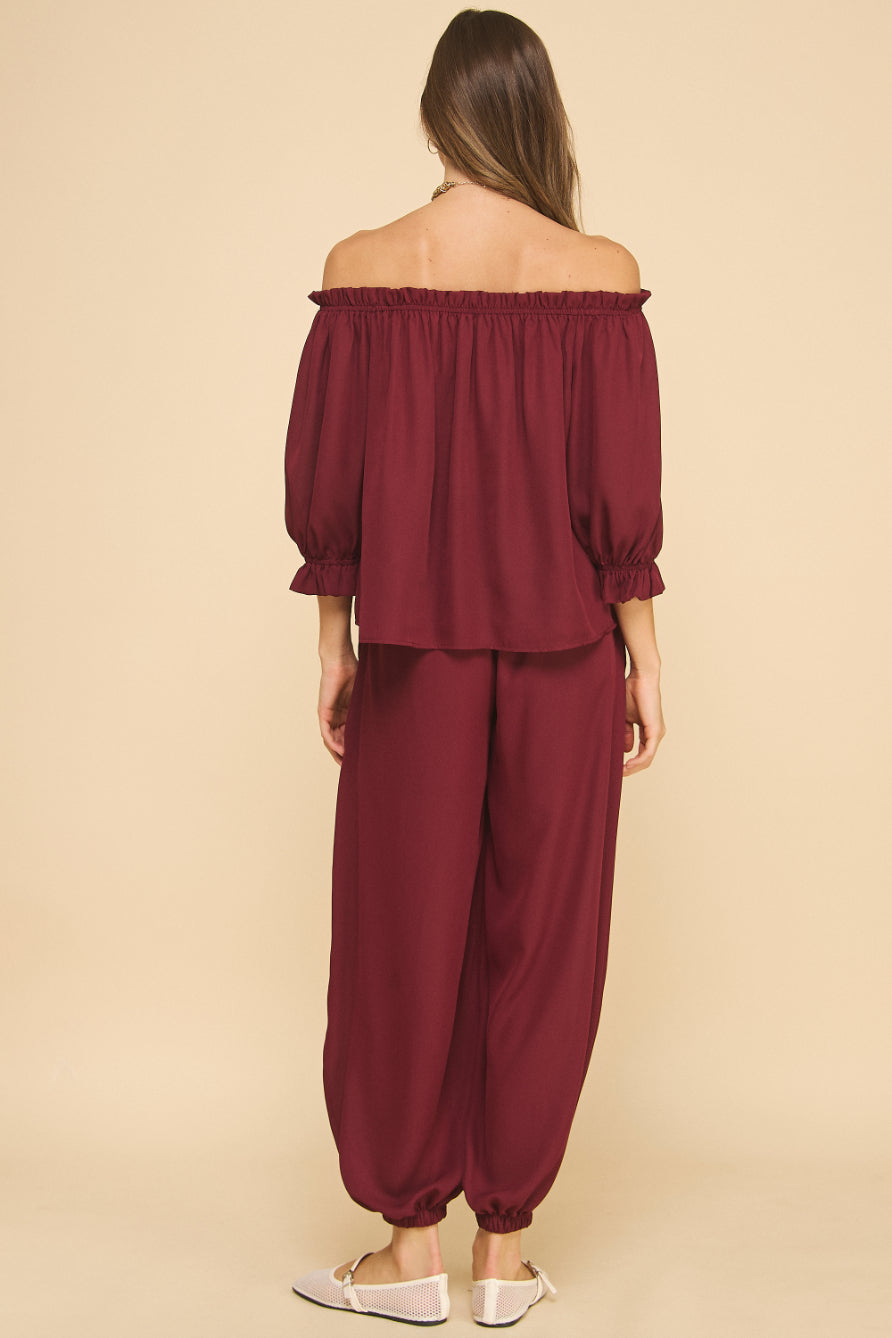 Off the shoulder Chiffon Top