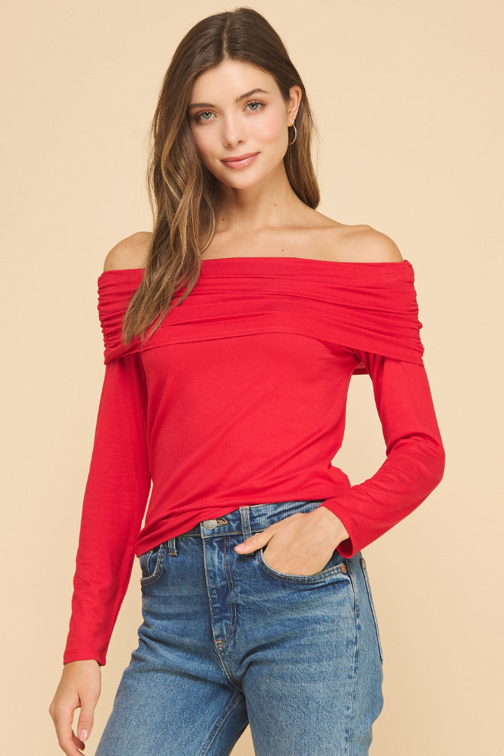 Off The Shoulder Long Sleeves Top