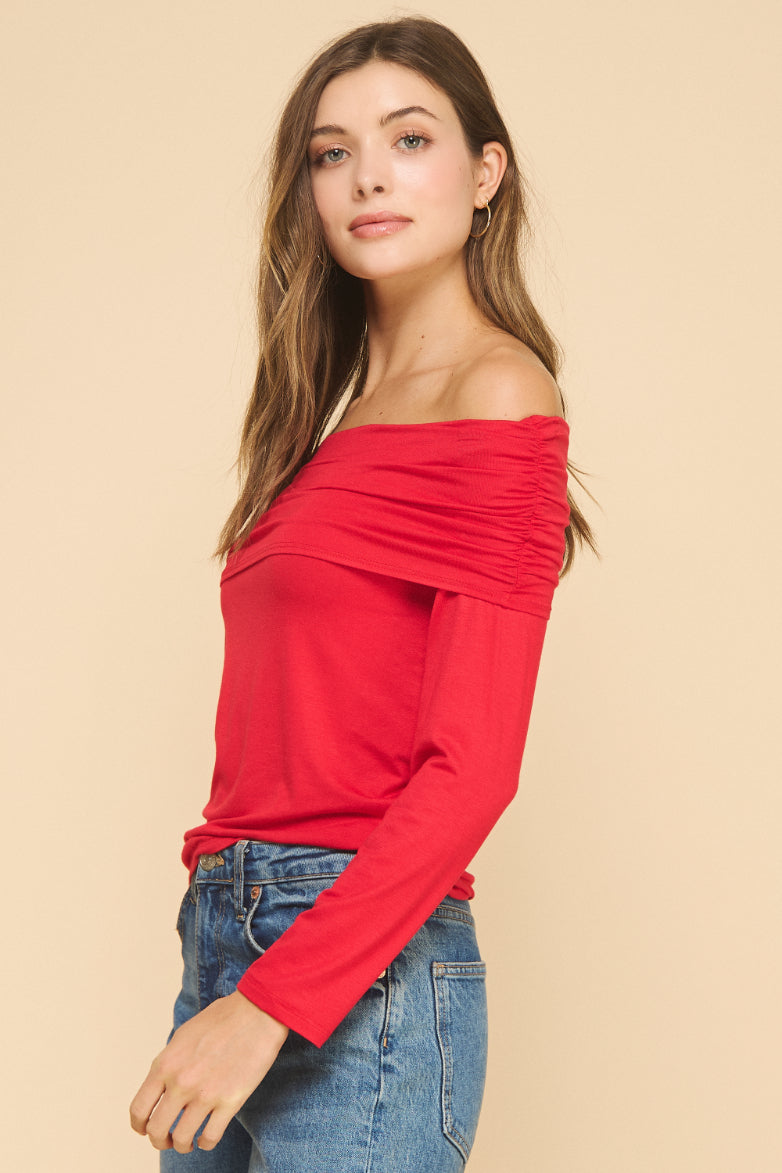 Off The Shoulder Long Sleeves Top
