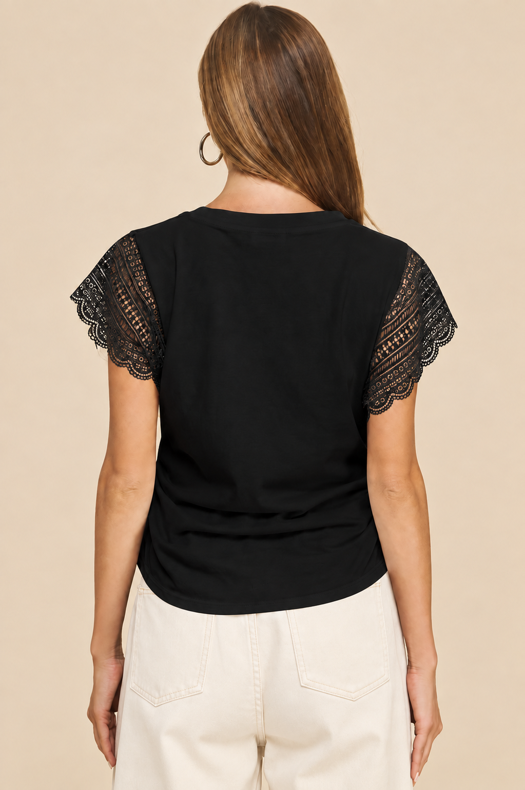 Reve Lace Flutter Sleeve Tee