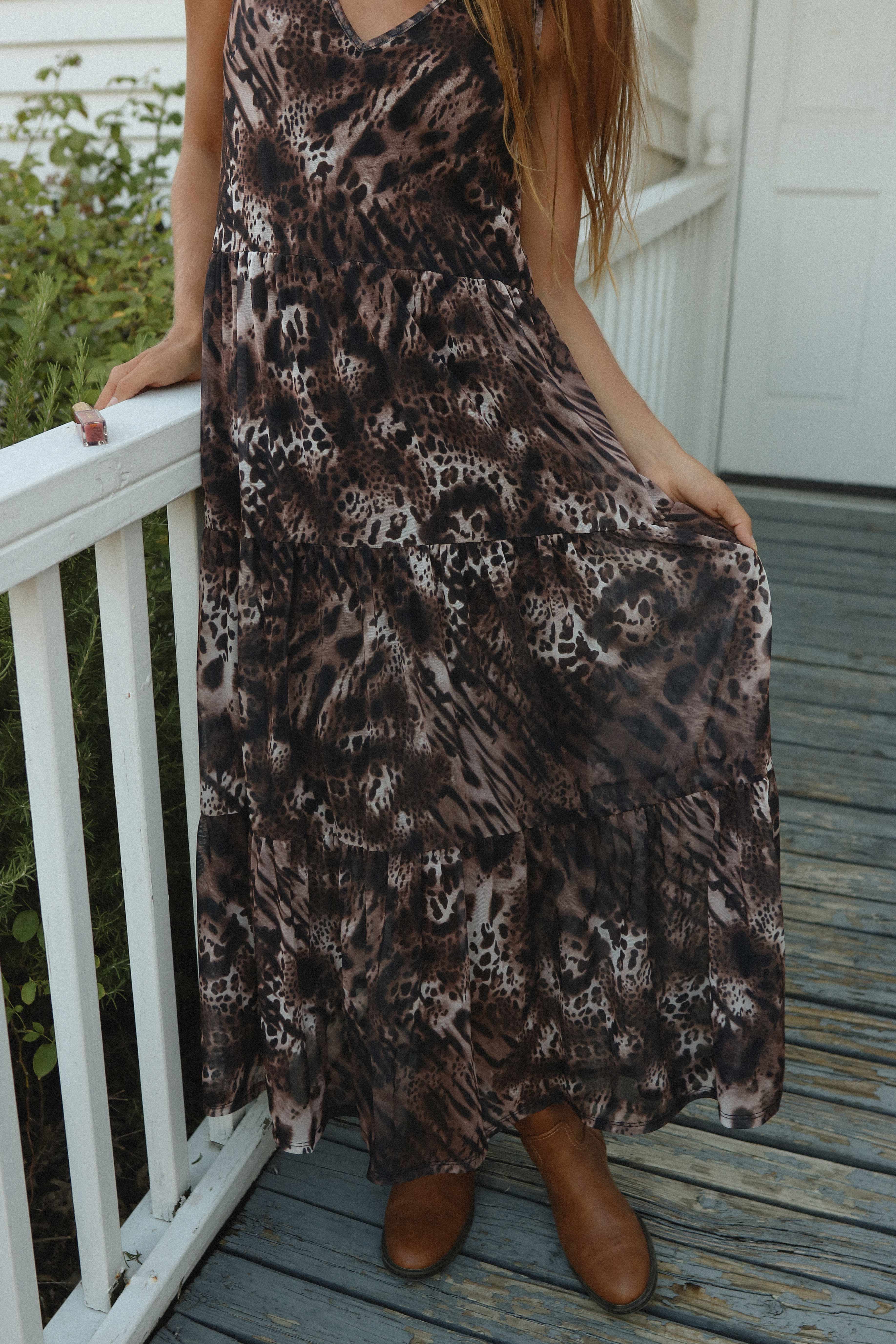 Marina Mesh Print Dress