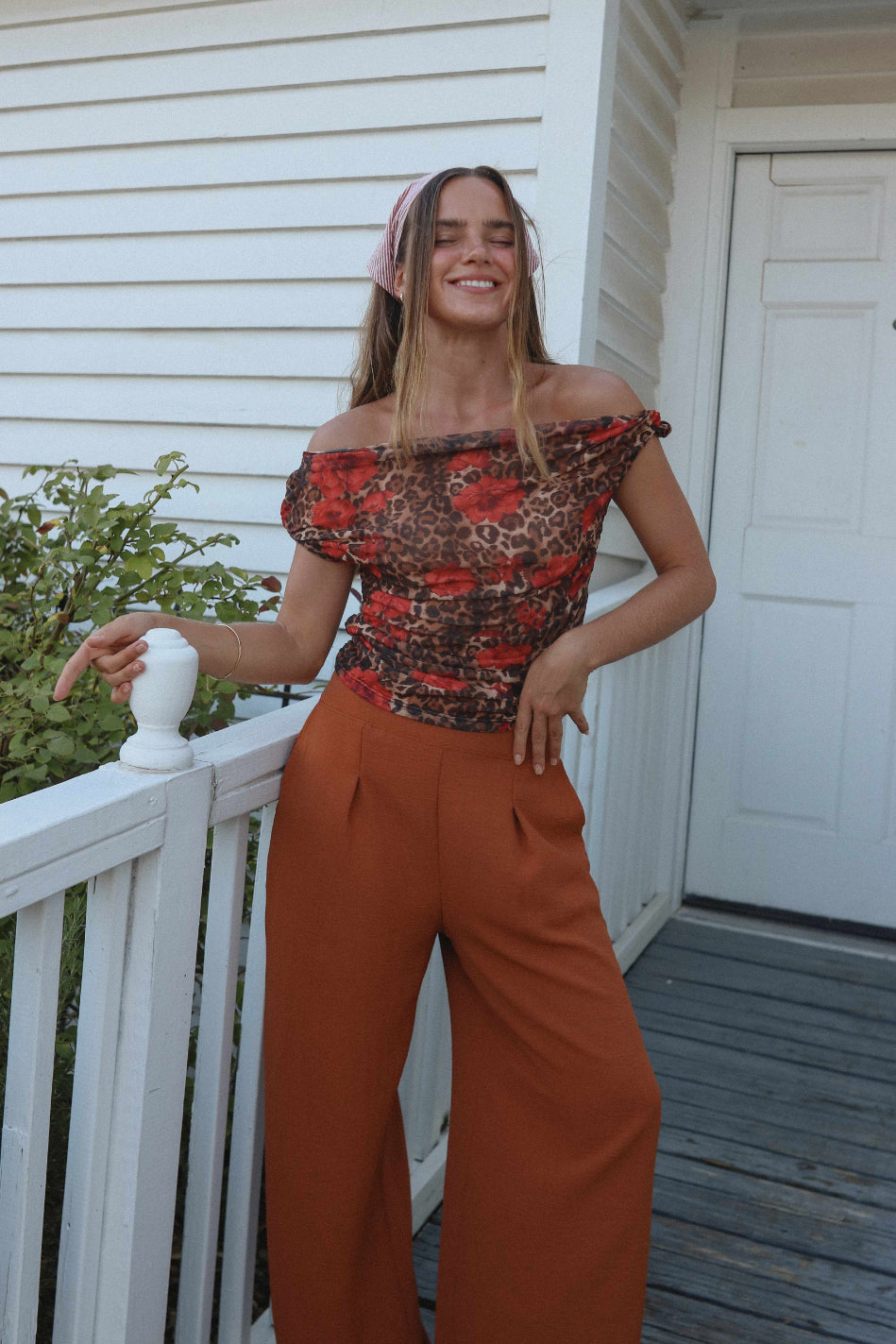 Off the shoulder Mesh Top