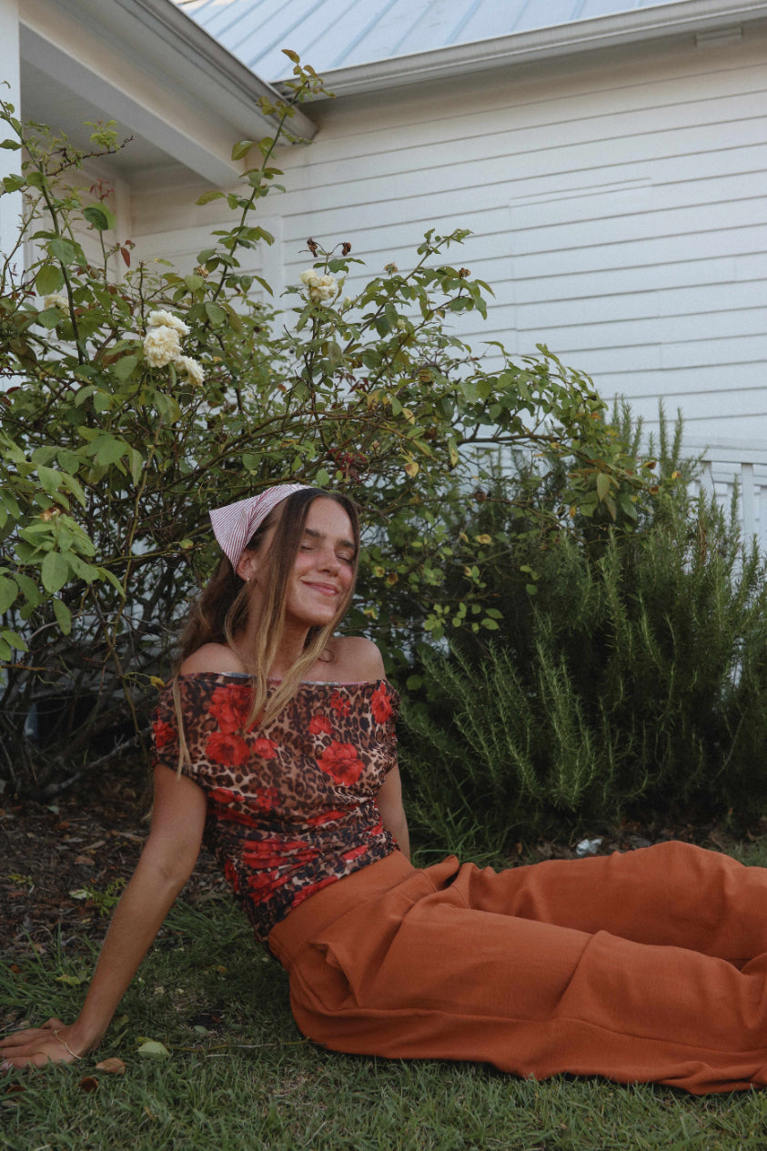 Off the shoulder Mesh Top