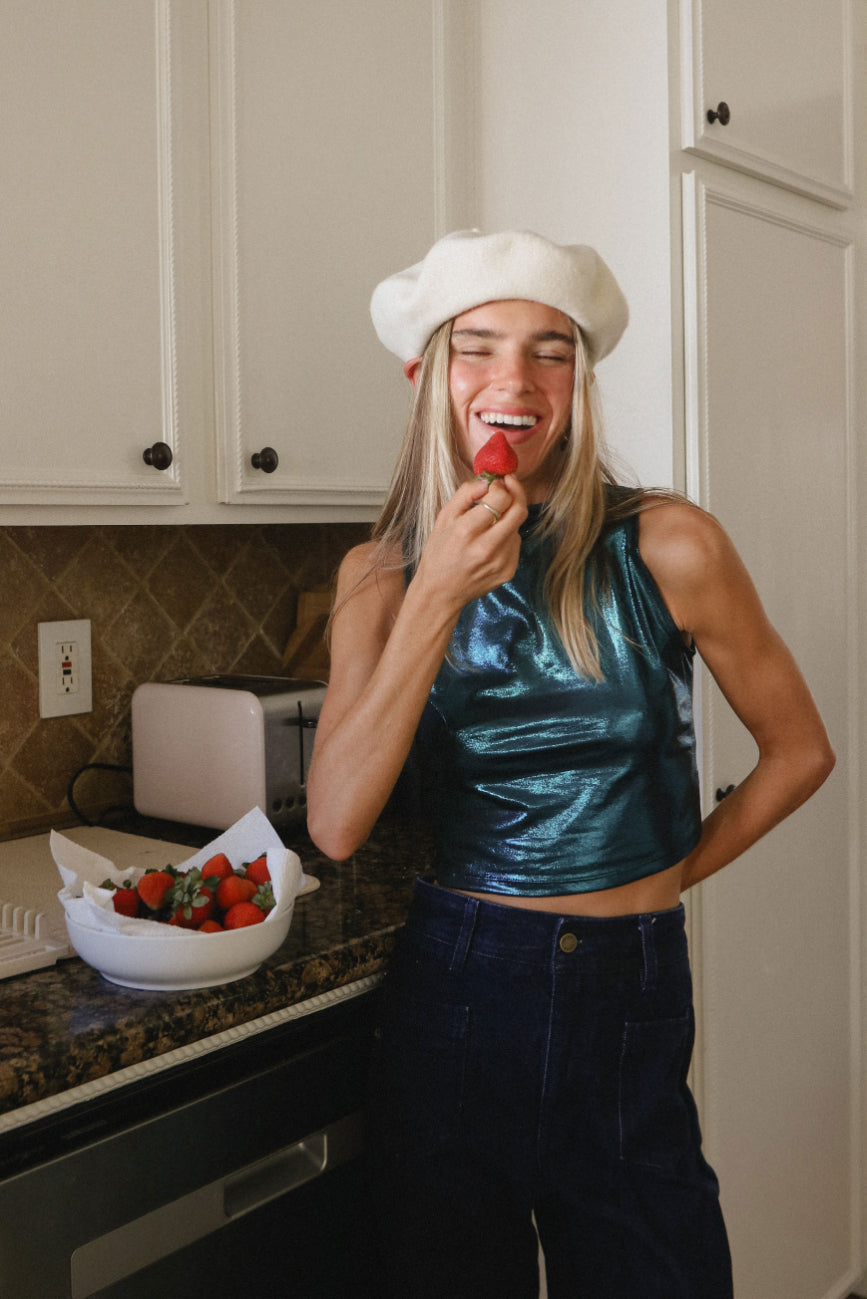 Metallic Cropped Top