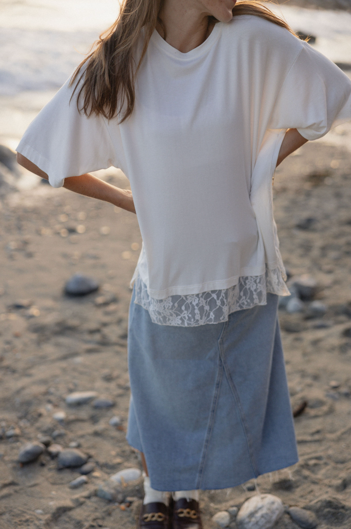 Aurielle T-shirt with Lace detail