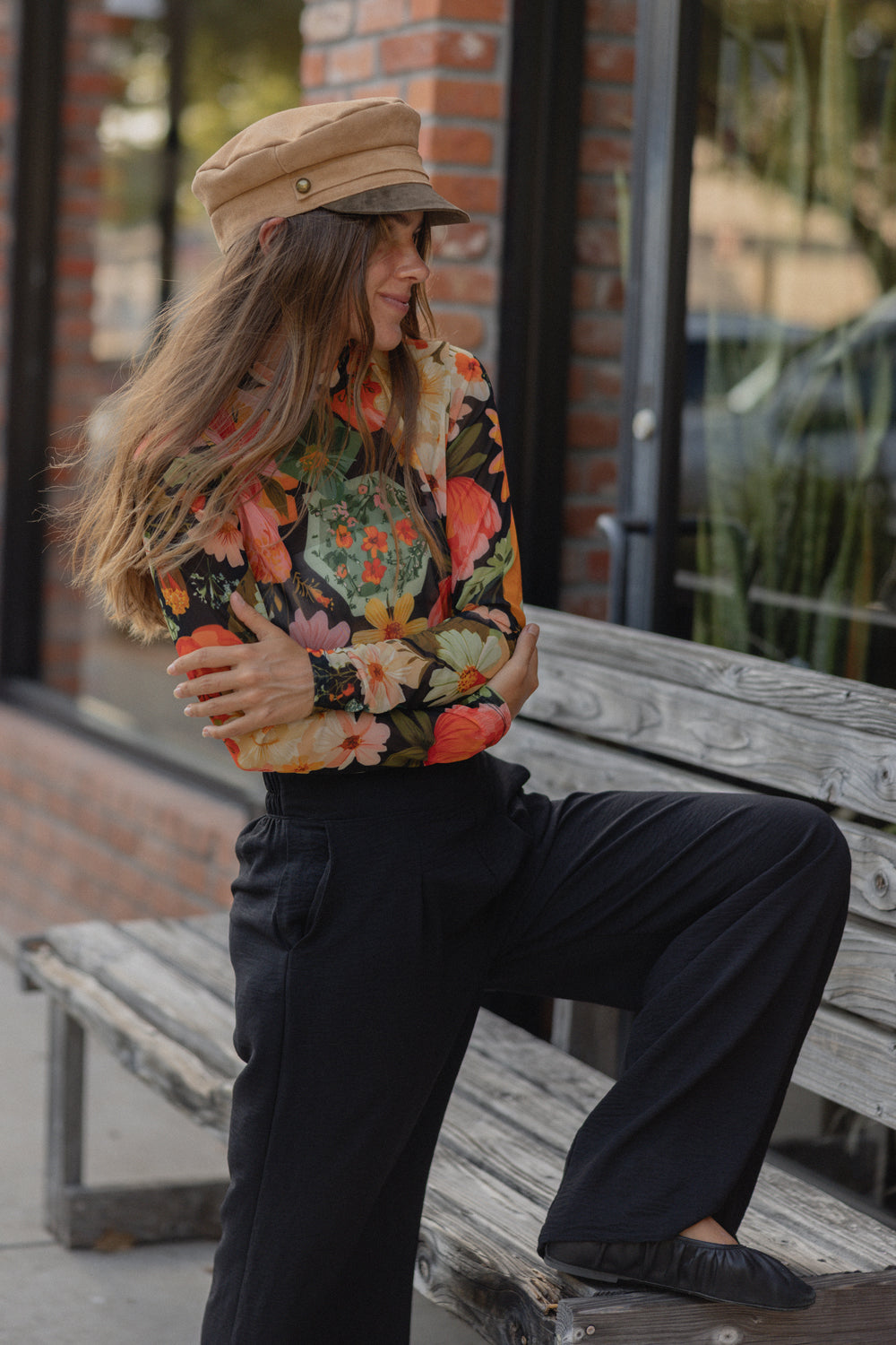 Autumn Bloom Mesh Top