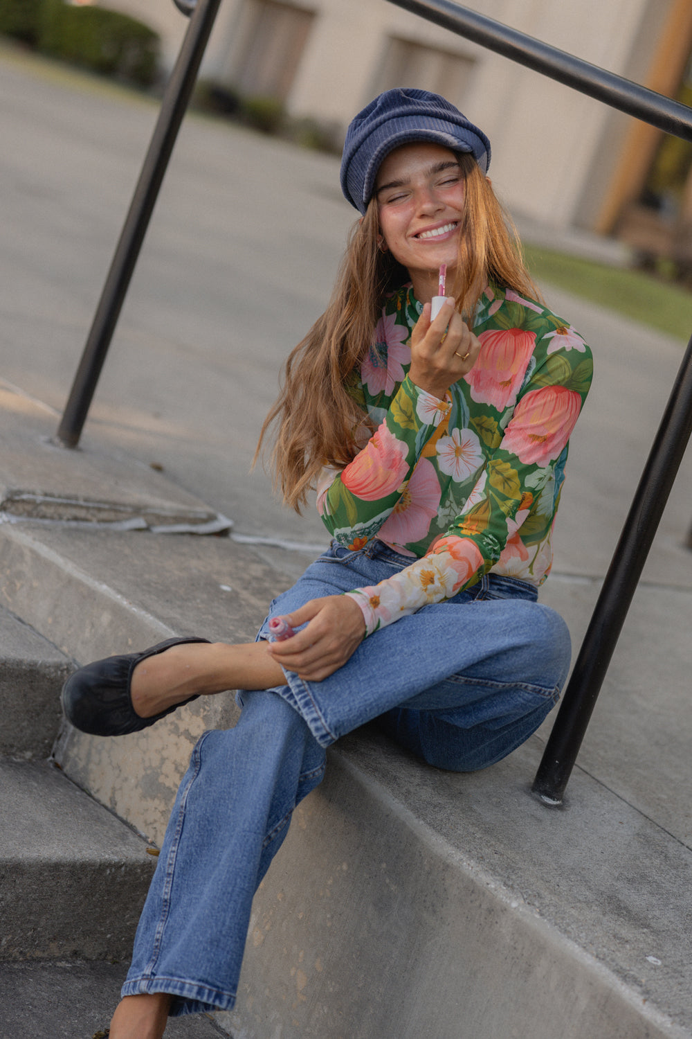 Autumn Bloom Mesh Top