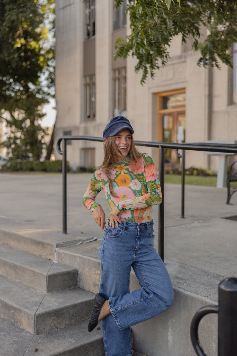 Autumn Bloom Mesh Top