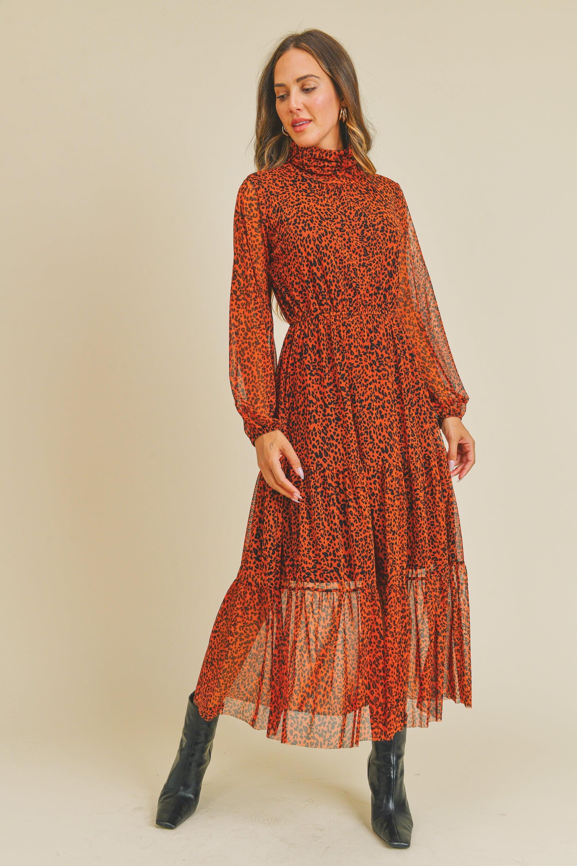 Animal Print Mesh Dress Animal Print Mesh Dress